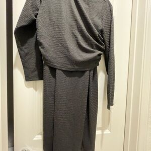 SHEIN Black Long Sleeve Crop Top and Pants